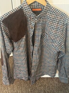 Ball and Buck Hunters Shirt with Suede Detailing Medium 40